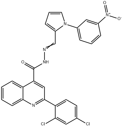 2-(2,4-dichlorophenyl)-N'-[(1-{3-nitrophenyl}-1H-pyrrol-2-yl)methylene]-4-quinolinecarbohydrazide Struktur