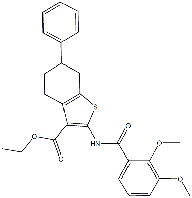 ethyl 2-[(2,3-dimethoxybenzoyl)amino]-6-phenyl-4,5,6,7-tetrahydro-1-benzothiophene-3-carboxylate Struktur