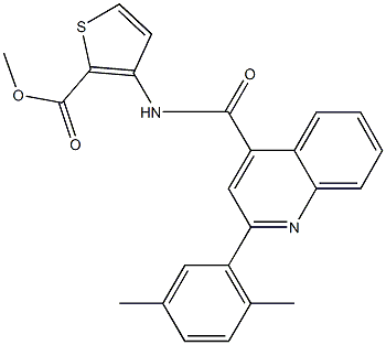 methyl 3-({[2-(2,5-dimethylphenyl)-4-quinolinyl]carbonyl}amino)-2-thiophenecarboxylate Struktur