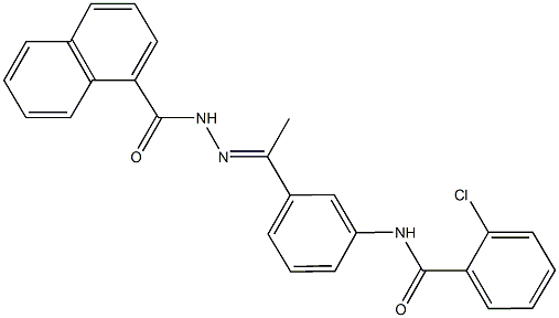 2-chloro-N-{3-[N-(1-naphthoyl)ethanehydrazonoyl]phenyl}benzamide Struktur