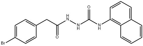 2-[(4-bromophenyl)acetyl]-N-(1-naphthyl)hydrazinecarboxamide Struktur