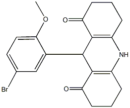 9-(5-bromo-2-methoxyphenyl)-3,4,6,7,9,10-hexahydro-1,8(2H,5H)-acridinedione Struktur