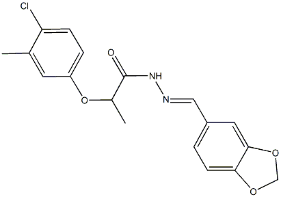 N'-(1,3-benzodioxol-5-ylmethylene)-2-(4-chloro-3-methylphenoxy)propanohydrazide Struktur