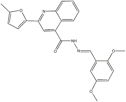 N'-(2,5-dimethoxybenzylidene)-2-(5-methyl-2-furyl)-4-quinolinecarbohydrazide Struktur