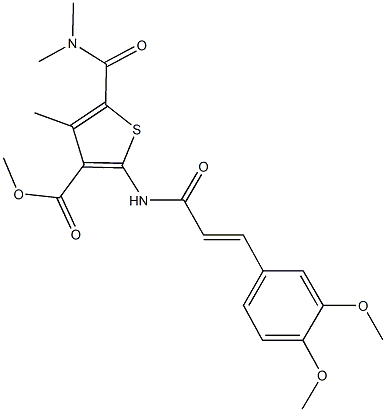 methyl 2-{[3-(3,4-dimethoxyphenyl)acryloyl]amino}-5-[(dimethylamino)carbonyl]-4-methyl-3-thiophenecarboxylate Struktur