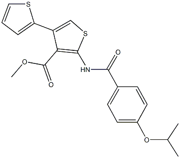 methyl 2-[(4-isopropoxybenzoyl)amino]-4,2'-bithiophene-3-carboxylate Struktur