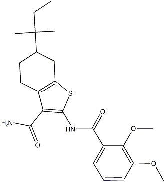 2-[(2,3-dimethoxybenzoyl)amino]-6-tert-pentyl-4,5,6,7-tetrahydro-1-benzothiophene-3-carboxamide Struktur