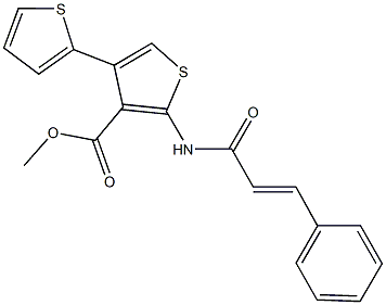 methyl 2-{[3-phenylprop-2-enoyl]amino}-4,2'-bithiophene-3-carboxylate Struktur