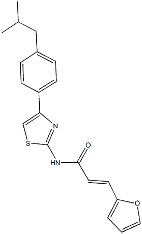 3-(2-furyl)-N-[4-(4-isobutylphenyl)-1,3-thiazol-2-yl]acrylamide Struktur