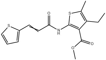 methyl 4-ethyl-5-methyl-2-{[3-(2-thienyl)acryloyl]amino}-3-thiophenecarboxylate Struktur