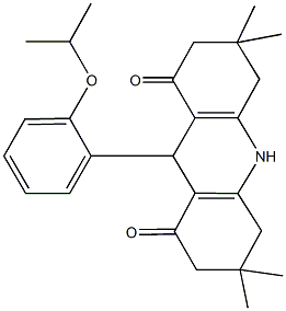 9-(2-isopropoxyphenyl)-3,3,6,6-tetramethyl-3,4,6,7,9,10-hexahydro-1,8(2H,5H)-acridinedione Struktur