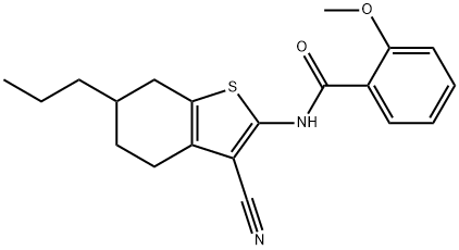 N-(3-cyano-6-propyl-4,5,6,7-tetrahydro-1-benzothien-2-yl)-2-methoxybenzamide Struktur