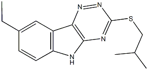 8-ethyl-3-(isobutylsulfanyl)-5H-[1,2,4]triazino[5,6-b]indole Struktur