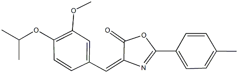 4-(4-isopropoxy-3-methoxybenzylidene)-2-(4-methylphenyl)-1,3-oxazol-5(4H)-one Struktur