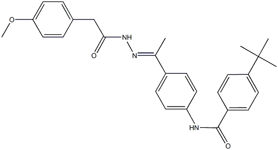 4-tert-butyl-N-(4-{N-[(4-methoxyphenyl)acetyl]ethanehydrazonoyl}phenyl)benzamide Struktur