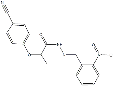 2-(4-cyanophenoxy)-N'-{2-nitrobenzylidene}propanohydrazide Struktur