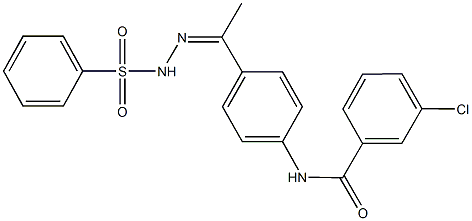 3-chloro-N-{4-[N-(phenylsulfonyl)ethanehydrazonoyl]phenyl}benzamide Struktur