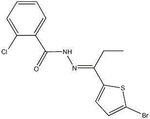 N'-[1-(5-bromo-2-thienyl)propylidene]-2-chlorobenzohydrazide Struktur