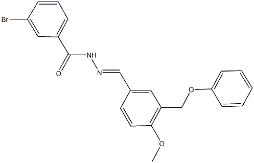 3-bromo-N'-[4-methoxy-3-(phenoxymethyl)benzylidene]benzohydrazide Struktur