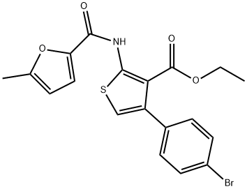 ethyl 4-(4-bromophenyl)-2-[(5-methyl-2-furoyl)amino]-3-thiophenecarboxylate Struktur