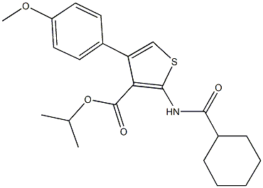 isopropyl 2-[(cyclohexylcarbonyl)amino]-4-(4-methoxyphenyl)-3-thiophenecarboxylate Struktur