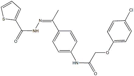 2-(4-chlorophenoxy)-N-{4-[N-(2-thienylcarbonyl)ethanehydrazonoyl]phenyl}acetamide Struktur