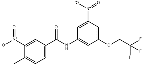 3-nitro-N-[3-nitro-5-(2,2,2-trifluoroethoxy)phenyl]-4-methylbenzamide Struktur