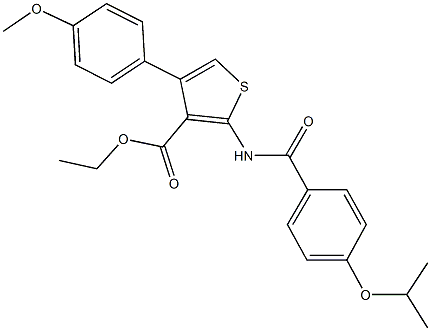 ethyl 2-[(4-isopropoxybenzoyl)amino]-4-(4-methoxyphenyl)thiophene-3-carboxylate Struktur