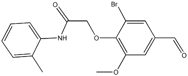 2-(2-bromo-4-formyl-6-methoxyphenoxy)-N-(2-methylphenyl)acetamide Struktur