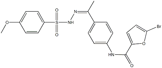 5-bromo-N-(4-{N-[(4-methoxyphenyl)sulfonyl]ethanehydrazonoyl}phenyl)-2-furamide Struktur