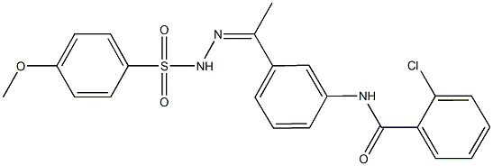 2-chloro-N-(3-{N-[(4-methoxyphenyl)sulfonyl]ethanehydrazonoyl}phenyl)benzamide Struktur