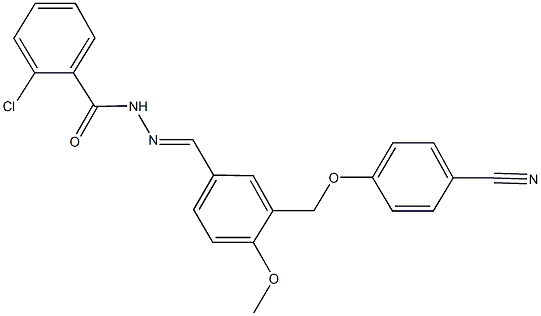 2-chloro-N'-{3-[(4-cyanophenoxy)methyl]-4-methoxybenzylidene}benzohydrazide Struktur