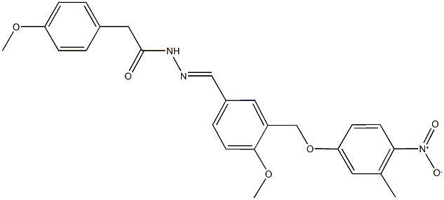 N'-[3-({4-nitro-3-methylphenoxy}methyl)-4-methoxybenzylidene]-2-(4-methoxyphenyl)acetohydrazide Struktur