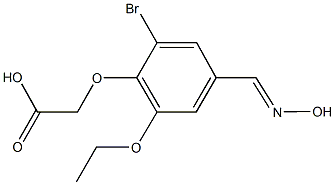 {2-bromo-6-ethoxy-4-[(hydroxyimino)methyl]phenoxy}acetic acid Struktur