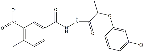 2-(3-chlorophenoxy)-N'-{3-nitro-4-methylbenzoyl}propanohydrazide Struktur