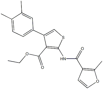 ethyl 4-(3,4-dimethylphenyl)-2-[(2-methyl-3-furoyl)amino]thiophene-3-carboxylate Struktur