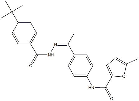 N-{4-[N-(4-tert-butylbenzoyl)ethanehydrazonoyl]phenyl}-5-methyl-2-furamide Struktur