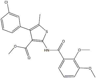 methyl 4-(3-chlorophenyl)-2-[(2,3-dimethoxybenzoyl)amino]-5-methylthiophene-3-carboxylate Struktur