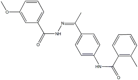 N-{4-[N-(3-methoxybenzoyl)ethanehydrazonoyl]phenyl}-2-methylbenzamide Struktur