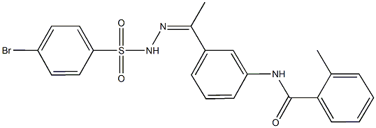 N-(3-{N-[(4-bromophenyl)sulfonyl]ethanehydrazonoyl}phenyl)-2-methylbenzamide Struktur