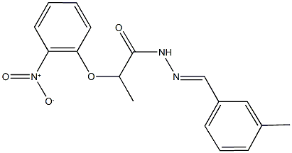 2-{2-nitrophenoxy}-N'-(3-methylbenzylidene)propanohydrazide Struktur