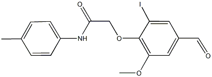 2-(4-formyl-2-iodo-6-methoxyphenoxy)-N-(4-methylphenyl)acetamide Struktur