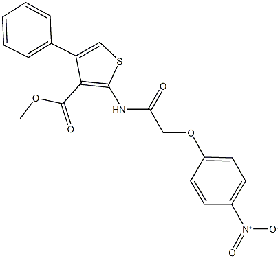 methyl 2-[({4-nitrophenoxy}acetyl)amino]-4-phenylthiophene-3-carboxylate Struktur