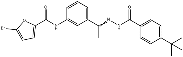 5-bromo-N-{3-[N-(4-tert-butylbenzoyl)ethanehydrazonoyl]phenyl}-2-furamide Struktur