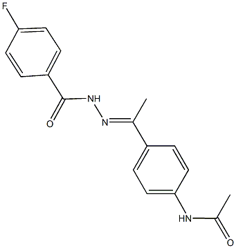 N-{4-[N-(4-fluorobenzoyl)ethanehydrazonoyl]phenyl}acetamide Struktur