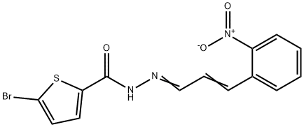 5-bromo-N'-(3-{2-nitrophenyl}-2-propenylidene)-2-thiophenecarbohydrazide Struktur