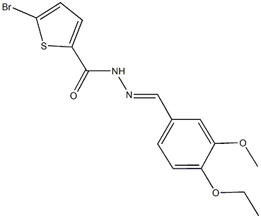 5-bromo-N'-(4-ethoxy-3-methoxybenzylidene)-2-thiophenecarbohydrazide Struktur