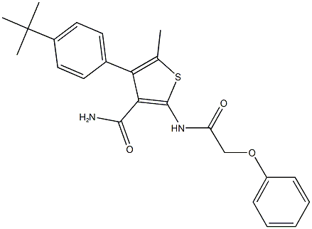 4-(4-tert-butylphenyl)-5-methyl-2-[(phenoxyacetyl)amino]thiophene-3-carboxamide Struktur