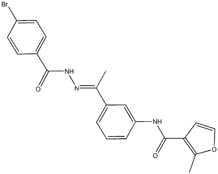 N-{3-[N-(4-bromobenzoyl)ethanehydrazonoyl]phenyl}-2-methyl-3-furamide Struktur