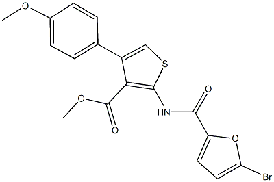 methyl 2-[(5-bromo-2-furoyl)amino]-4-(4-methoxyphenyl)thiophene-3-carboxylate Struktur